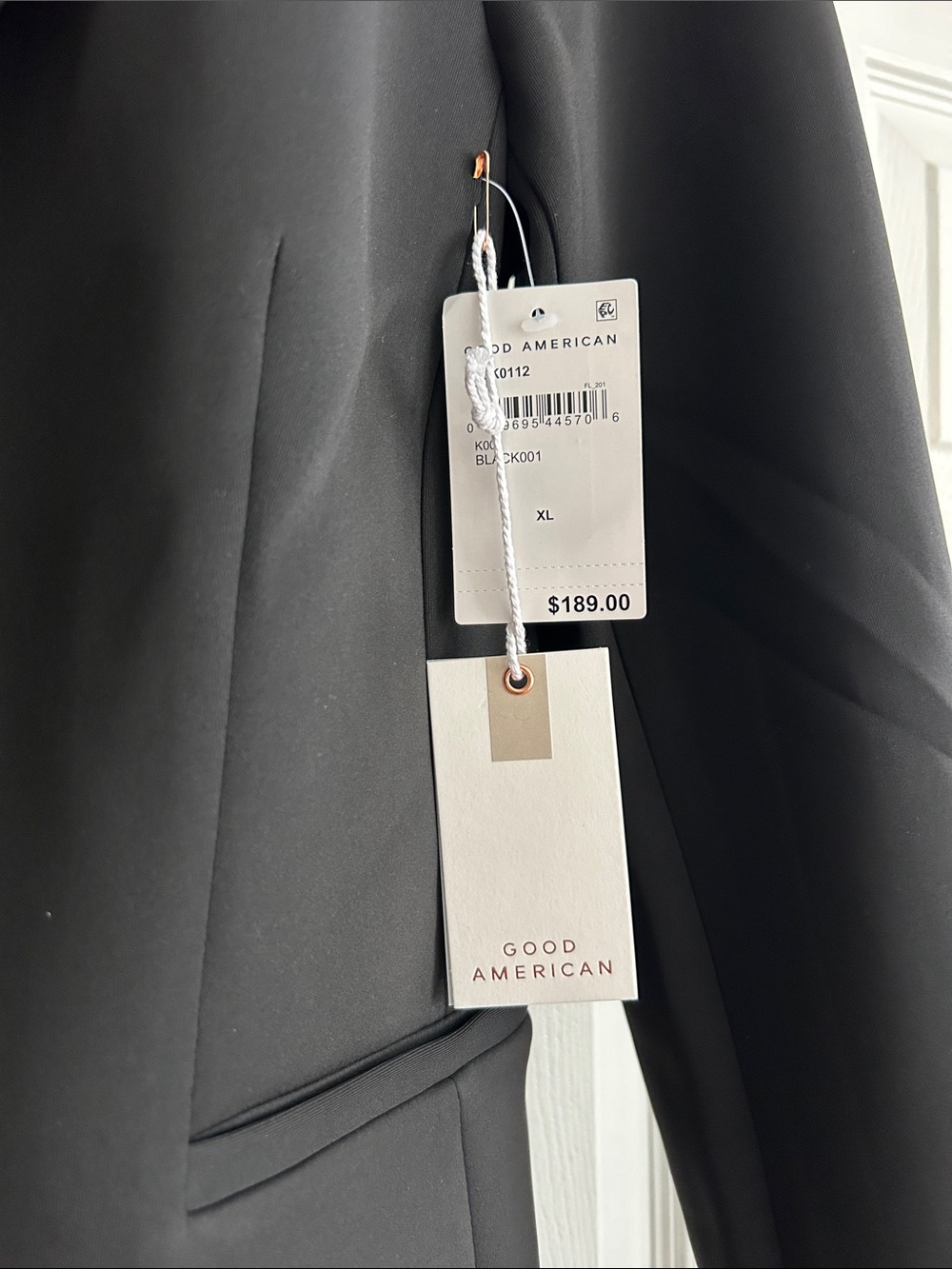 NWT- Sz XL- Good American Black Tailored Single-Button Blazer - Picture 3 of 5
